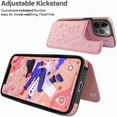 thumbnail image 5 of Dteck for iPhone 13 Pro Max Wallet Case with Card Holder, Butterfly Flower Embossed Faux Leather Kickstand Card Slots Case, Handmade Shockproof Protective Slim Soft Flip Phone Case 2021 6.7", Rosegold, 5 of 6