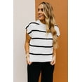 thumbnail image 6 of Women's Classic White Striped Batwing Sleeve Sweater Tee - [ZhiHiMeRi] | (US 12-14)L, 6 of 9