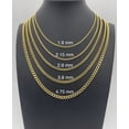 thumbnail image 6 of Jewel heart 14 K Yellow Real Gold Cuban Concave Curb Link Chain 1.9-4.75 mm Diamond Cut Pendant Necklace For Men Women 16"-24", 6 of 7
