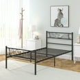 thumbnail image 4 of Yoneston Twin Size Metal Platform Bed Frame with Headboard Footboard for Boys Kids Adults, Black, 4 of 9