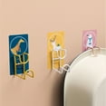 thumbnail image 2 of Cateissary Gancho de montaje en pared Sin perforaciones Ahorre espacio Colgador impermeable Patrones de dibujos animados sin rastro Ventosa Baño Juegos de accesorios de baño Animal 1, 2 of 6