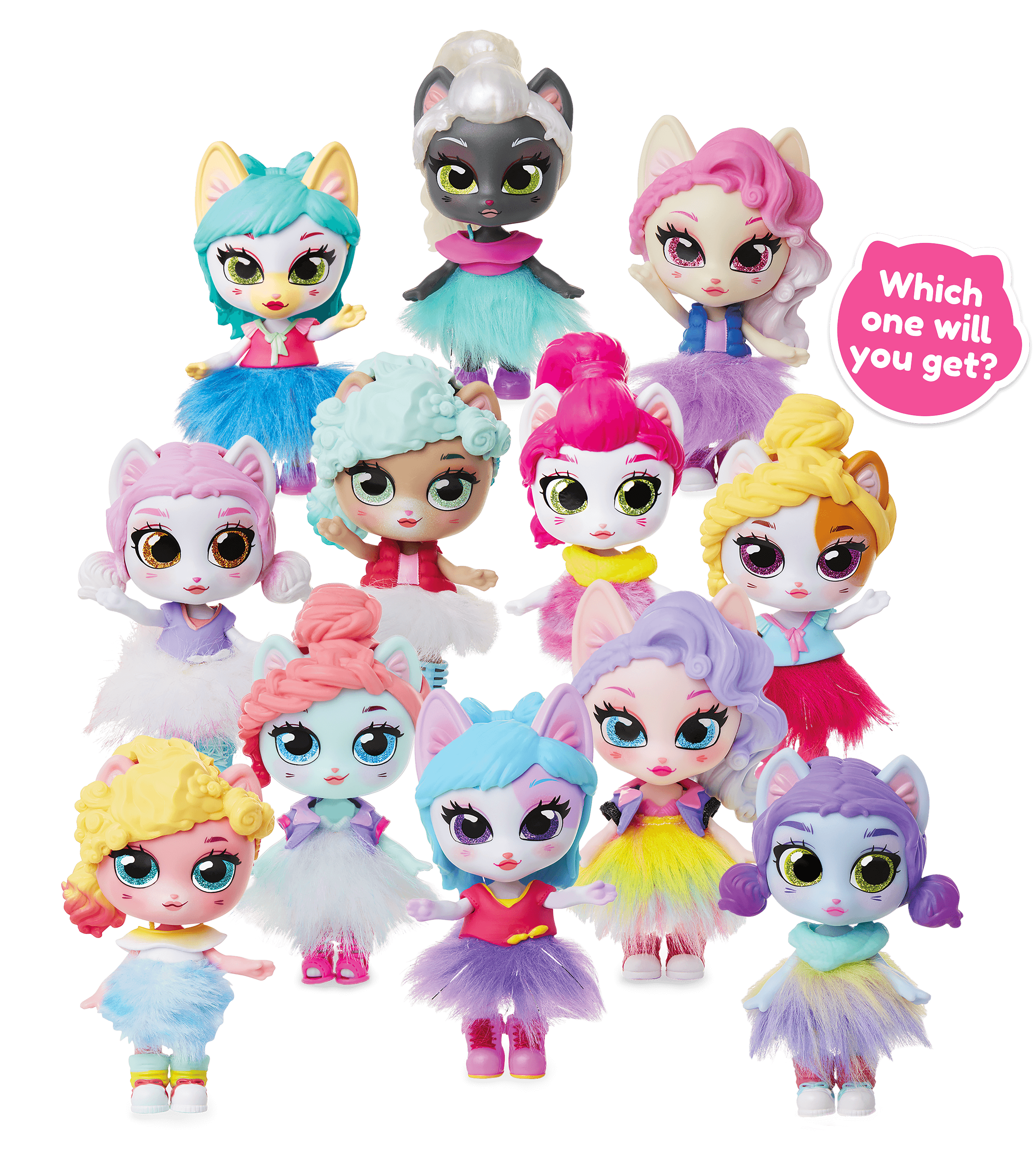 Kätzchen Babypuppen Kitten Catfe Purrista Girls Doll Figuren zum Sammeln MIX 