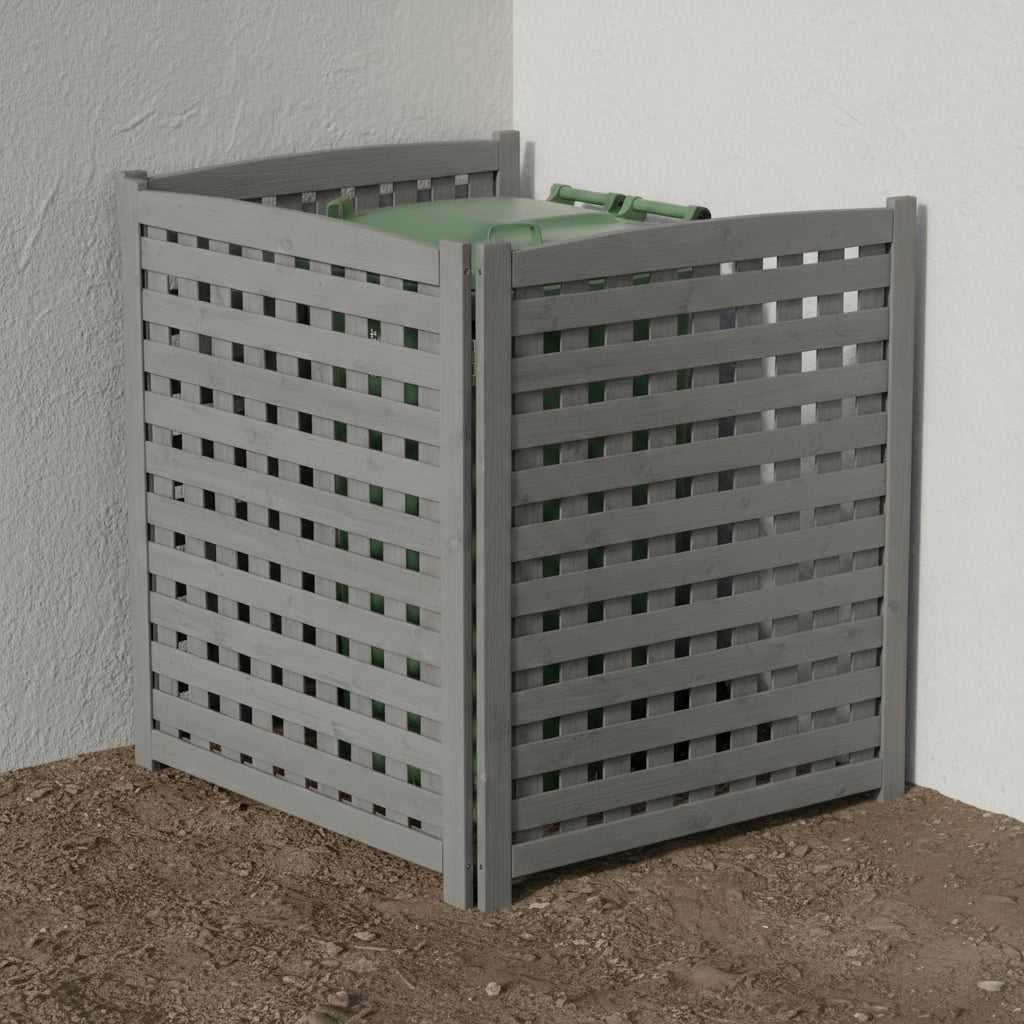 MAYEERTY 3-Panel Outdoor Wood Privacy Fence Screen, 32"Wx38"H Air Conditioner Trash Can Enclosure for Backyard Patio