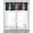 thumbnail image 2 of Black Christmas Kitchen Valances for Windows Farmhouse Linen Window Valance Curtain for Living Room Window Treatment Winter Gnomes Golden Snowflake Xmas Valance Rod Pocket Topper Drape, 60 x 18 Inch, 2 of 6