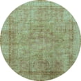 thumbnail image 1 of Ahgly Company Indoor Round Abstract Light Blue Modern Area Rugs, 3' Round, 1 of 4