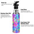 thumbnail image 3 of Yayeee 33oz Insulated Water Bottle Double Wall Stainless Steel with Flip Straw Lid, Vibrant Geometric Pattern, 3 of 7