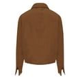 thumbnail image 5 of JGGSPWM Women's Fashion Corduroy Cropped Shacket Button Down Jacket Long Sleeve Top Trendy Shirt Brown M, 5 of 7