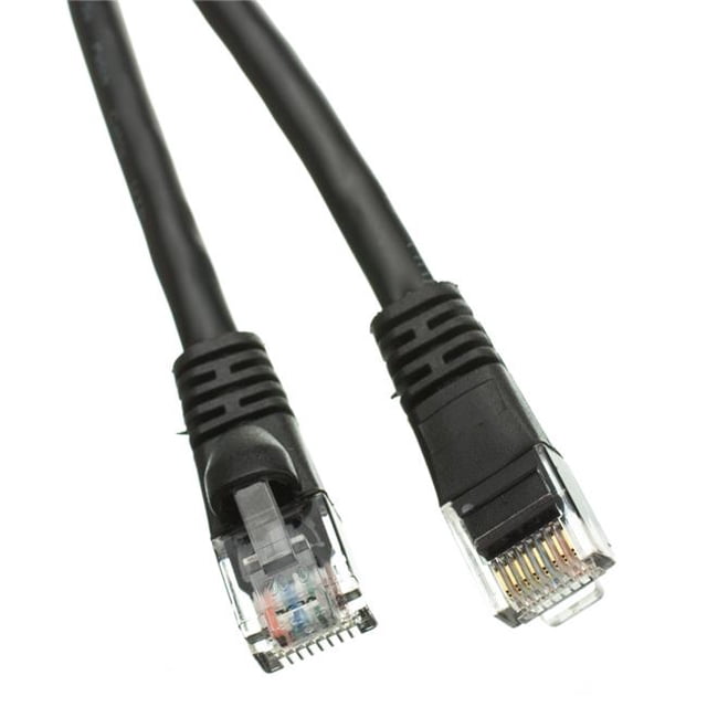 Cat6 Black Ethernet Patch Cable, Snagless & Molded Boot - 1 ft.