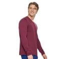 thumbnail image 2 of Expert Brand USA-Made Men's MoCA Cotton Blend V Neck Long Sleeve, Maroon, Small, 2 of 8