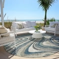 thumbnail image 6 of Addison Rugs Chantille Indoor/Outdoor Transitional Swirls Teal Washable Round Rug, 8' x 8', 6 of 6