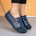 thumbnail image 2 of asdoklhq Womens Casual Shoes,Women's Comfortable Leather Low-top Buckle Flat Casual Loafers Single Shoes, 2 of 5