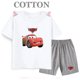 thumbnail image 3 of Conjunto de camiseta y pantalones cortos de verano para niños, camiseta de algodón de manga corta con dibujos de coches y pantalones, conjunto de 2 piezas, ropa para niñas y niños, conjunto para bebés, 3 of 5