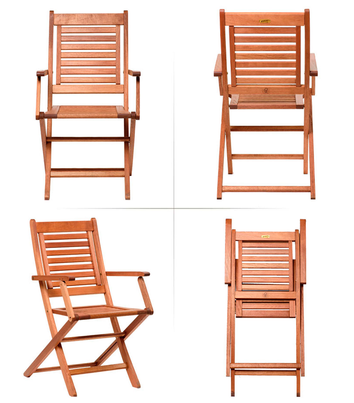 Amazonia Milano 2 Pieces Folding Armchairs | Eucalyptus Wood | Ideal for Outdoors and Indoors, Brown - image 2 of 5