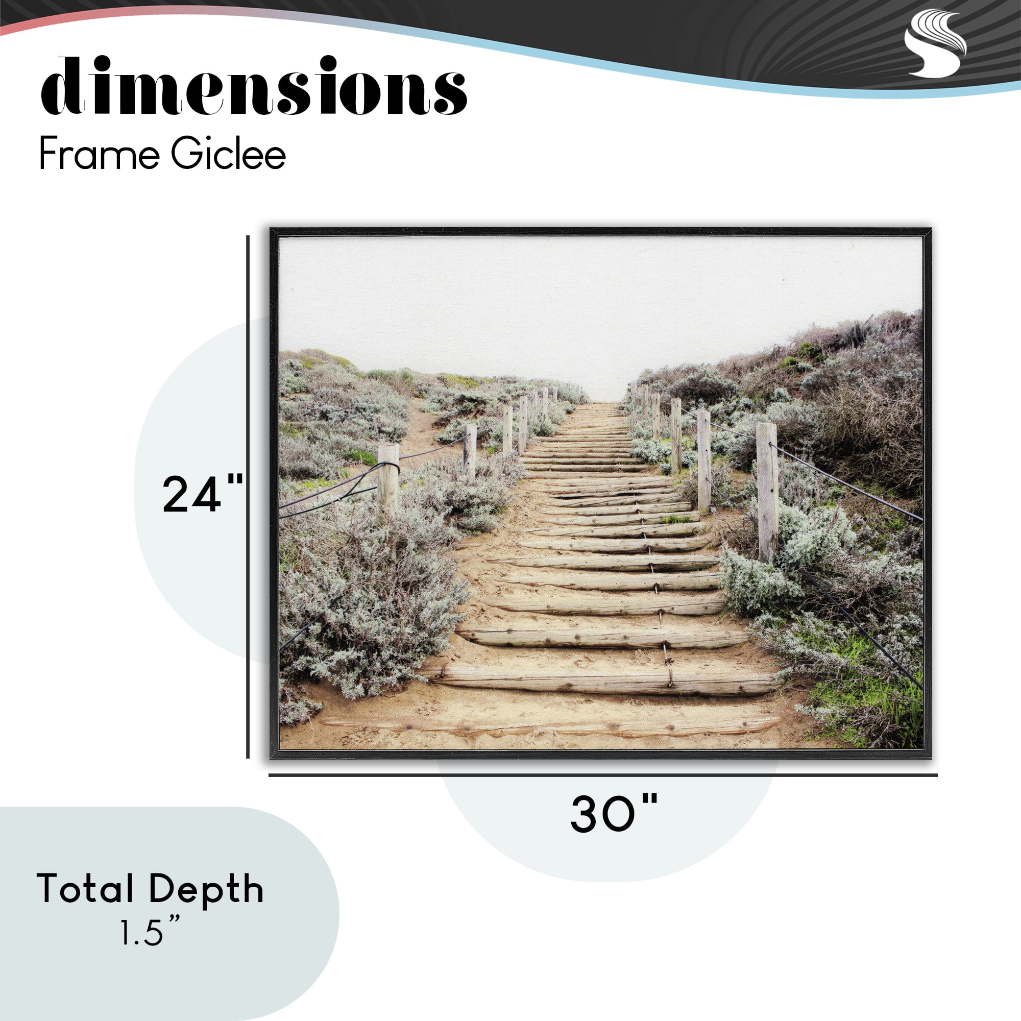Wooden Stairway to Heaven Black Framed Giclee Art, design by Leah Noel Art