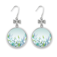 thumbnail image 1 of Boucles d'Oreilles Nœud Fleur Tulipe Peintes à la Main Crochet Percé, 1 of 3