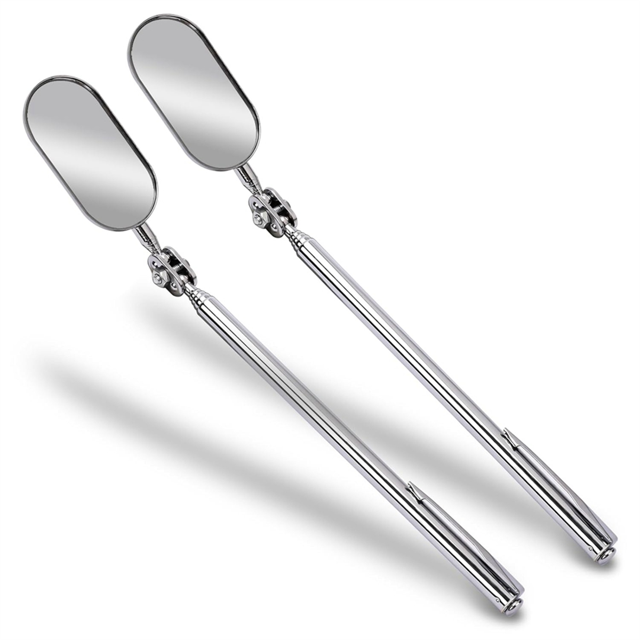 2 Pcs Télescopique, Voiture, Miroir d'Extension Rétractable pour Inspection de Véhicule