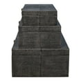 thumbnail image 2 of Cosmos Nesting Boxes, Set of 3 – Black Shagreen Leather Storage Boxes with Brass Pulls, Decorative Organizer, 2 of 7