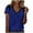 Blue(Womens Shirts), variant on Women's Short Sleeve V Neck T Shirts Color Block Trendy Tee Tops Loose Fit Casual Summer Blouses
