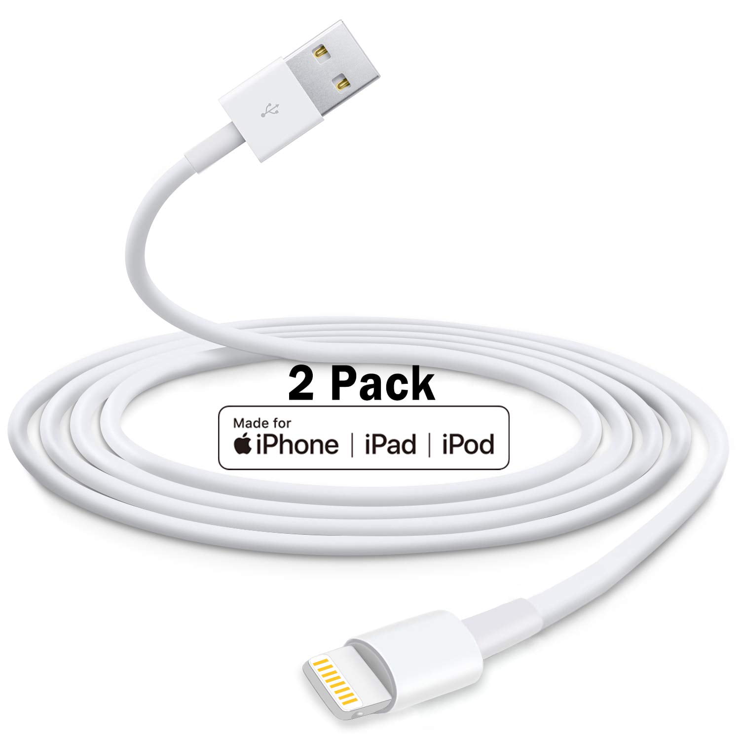 2 Pack For iPhone Charger 6ft, iPhone Lightning to USB Cable 6 Foot, Fast  iPhone Charging Cord for iPhone 11/11Pro/11Max/ X/XS/XR/XS Max/8/7/6/5S/SE  | Walmart Canada