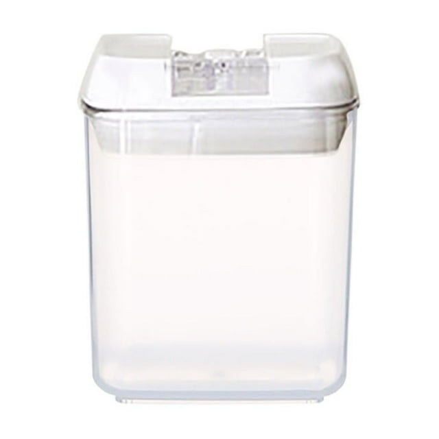 Tarro rectangular de almacenamiento de alimentos de cocina | Contenedor de grano hermético multifuncional | Recipiente de organización de plástico transparente | Tapa de hebilla sellada | Apilable