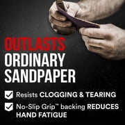 3M Pro Grade Precision Sandpaper, 80 Grit, No-Slip Grip Backing, 3 2/3 in. x 9 in., 6 Sheets