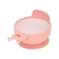 thumbnail image 4 of Cuenco de silicona para niños pequeños, antideslizante, con ventosa, multifunción, sin BPA, apto para microondas, color rosa y blanco, 4 of 14
