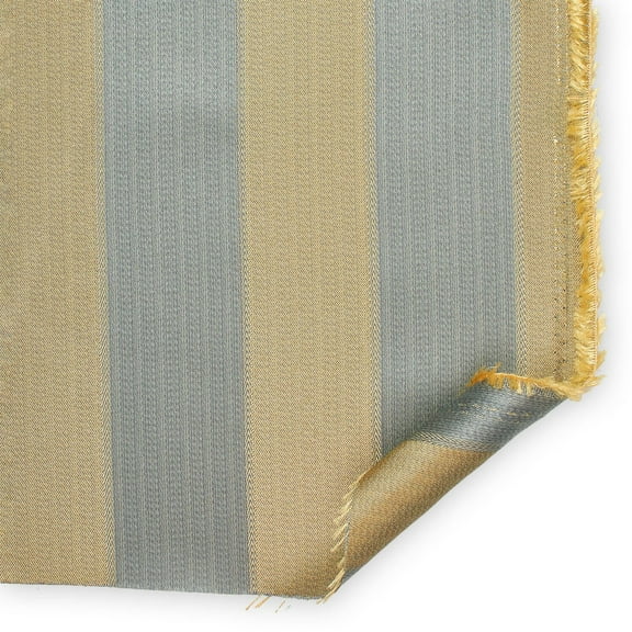 Extra Wide Striped Upholstery Jacquard 100% Polyester 118" Fabric By The Yard - Baby Blue / Gold
