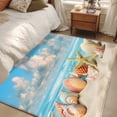 thumbnail image 4 of 3'x5' Area Rugs, Nautical Coastal Indoor Outdoor Area Rug for Living Room Bedroom, Summer Beach Shell Conch Starfish Blue Washable Bathroom Rugs Kitchen Floor Carpet Mats Home Decor Aesthetic, 4 of 8