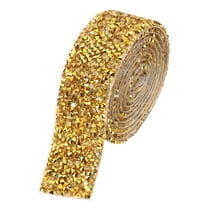 Crystal Rhinestone Ribbon Roll, 1 Yard x 1 Inch Self-Adhesive Rhinestone Strips Silver Black