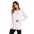 thumbnail image 4 of Sudadera de Mujer de Color Liso con Cuello Redondo, Larga y Abertura Frontal Corta y Trasera Larga XXL, 4 of 10
