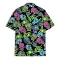 thumbnail image 3 of Funny Halloween Zombie Hawaiian Shirt For Men Colorful Skull Mens Hawaiian Shirts Short Sleeve Button Down Shirt Men TO1, 3 of 7