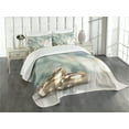 thumbnail image 3 of Ambesonne Wedding Quilted Bedspread Set 3 Pcs, Rings Abstract Bokeh, Queen Size, Multicolor, 3 of 5