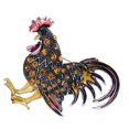 thumbnail image 2 of stanreset Chicken Shaped Rhinestone Brooch Cock chicken brooch Badge Pin Clothes Collar Scarf Chest Alloy Pin Jewelry, 2 of 9