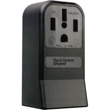 Pass & Seymour 3854CC6 Surface Mount Range Outlet, 50A, Black