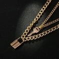 thumbnail image 6 of Soumake Women Necklace Smooth Two Layers Key And Lock Pendant Hollow Chain Retro Stainless Individual Clavical Necklace Neck Decoration Jewelry, 6 of 7