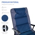 thumbnail image 6 of Outsunny 2 Piece Oversized Folding Rocking Camping Chair Set, Padded Outdoor Rockers with High Back, Armrests for Porch, Garden, Balcony, Navy Blue, 6 of 10