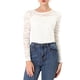 thumbnail image 1 of INSPIRAR CHIC Blusas de Encaje Floral Semitransparentes de Manga Larga con Volantes para Mujeres 2XL Blancas, 1 of 8