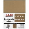 "JAM Paper Mailing Address Labels, 4"" x 3-1/3"", Brown Kraft, 6/Page, 120pk"
