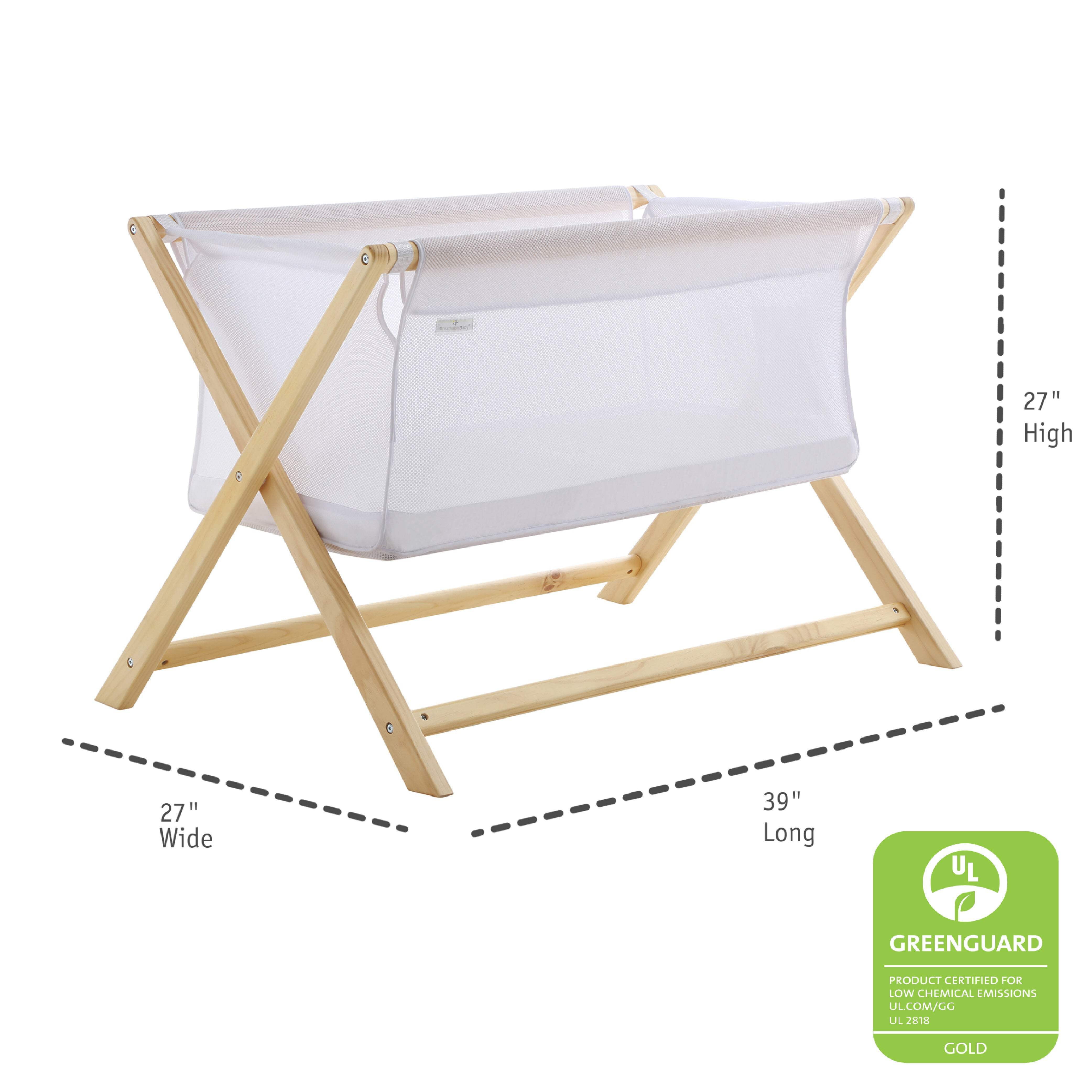 BreathableBaby Breathable Mesh Portable Sleeper – Beech/White