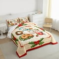 thumbnail image 3 of Manfei Winter Cute Snowman Bedding Comforter Set for Kids, Poinsettia Floral Plant Twin Comforter Sets, Merry Christmas Reversible Bedding Set, Lightweight Room Decor, 2-Piece, 3 of 8