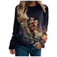 thumbnail image 5 of larppty Vintage Christmas Sweatshirts for Women Ugly Xmas Tops Santa Graphic Outfits Fashion Pullover Shirts (Light Purple, S), 5 of 6