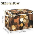 thumbnail image 5 of Yayeee Collapsible Cube Storage Bin with Lid Fabric Closet Decorative Basket with Handles, Gold Flower, 5 of 7