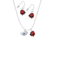 thumbnail image 2 of Delight Jewelry Silvertone Little Bird Initial - A - Red Lucky Ladybug Necklace and Dangle Earrings Set, 2 of 6