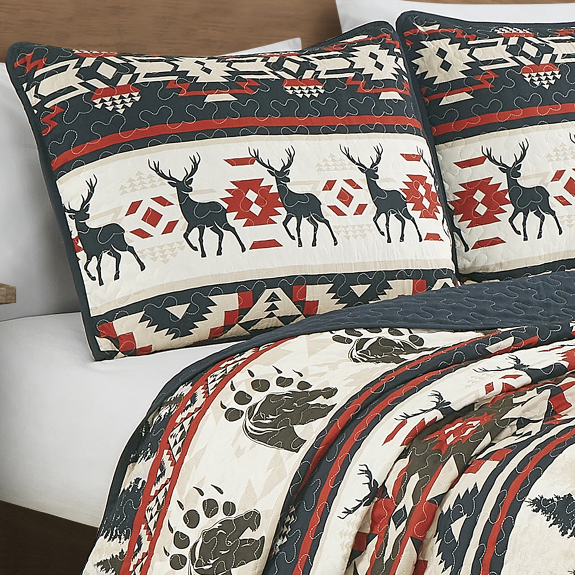 Evjk 3-Piece Decorative Lightweight Bedspread Set – Soft, Microfiber with Elegant Print, QUEEN