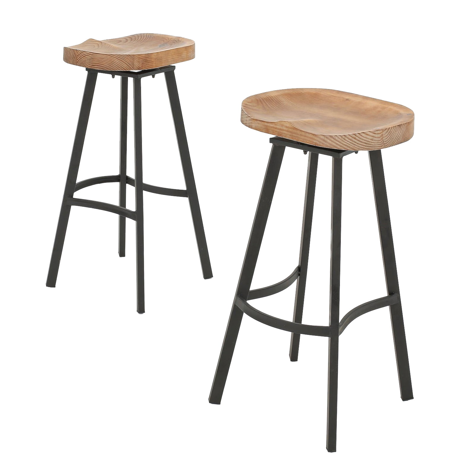 Kadyn Pinewood Swivel Barstools, Mid-Century Modern Bar Stools for Bar, Indoor Counter Height Stools, 2-Pcs Set, Antique Kadyn Pinewood Swivel Barstools, Mid-Century Modern Bar Stools for Bar, Indoor Counter Height Stools, 2-Pcs Set, Antique