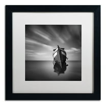 Trademark Fine Art "My Boat IV" Canvas Art by Moises Levy White Matte, Black Frame