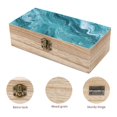 thumbnail image 3 of 7.9×2.3 In Wooden Boxes Durable Easy To Use Dustproof Prevent Slippery Delicate And Cabinet Teal Marble_3, 3 of 8