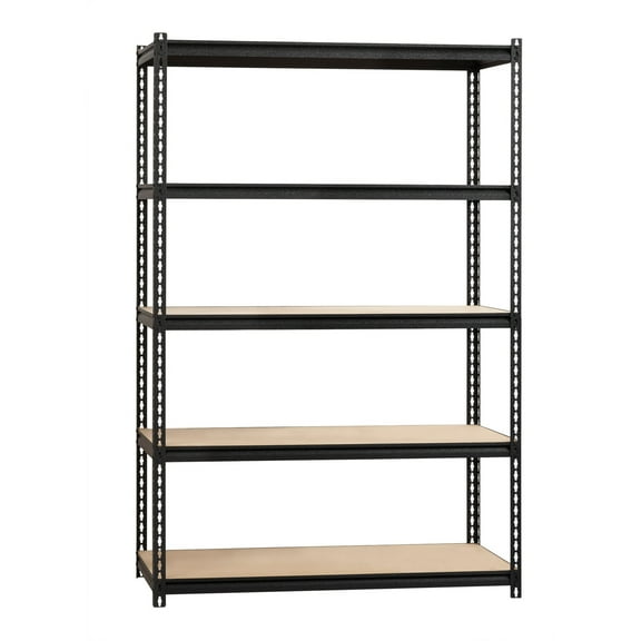 Lorell, 2,300 lb Capacity Riveted Steel Shelving, 1 Each, Black