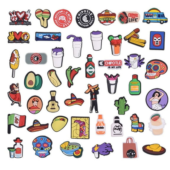 Mexican PVC Soft Rubber Shoes Decorative Buckle Hole Shoes Flower Shoe Buckle DIY Shoe Accessories