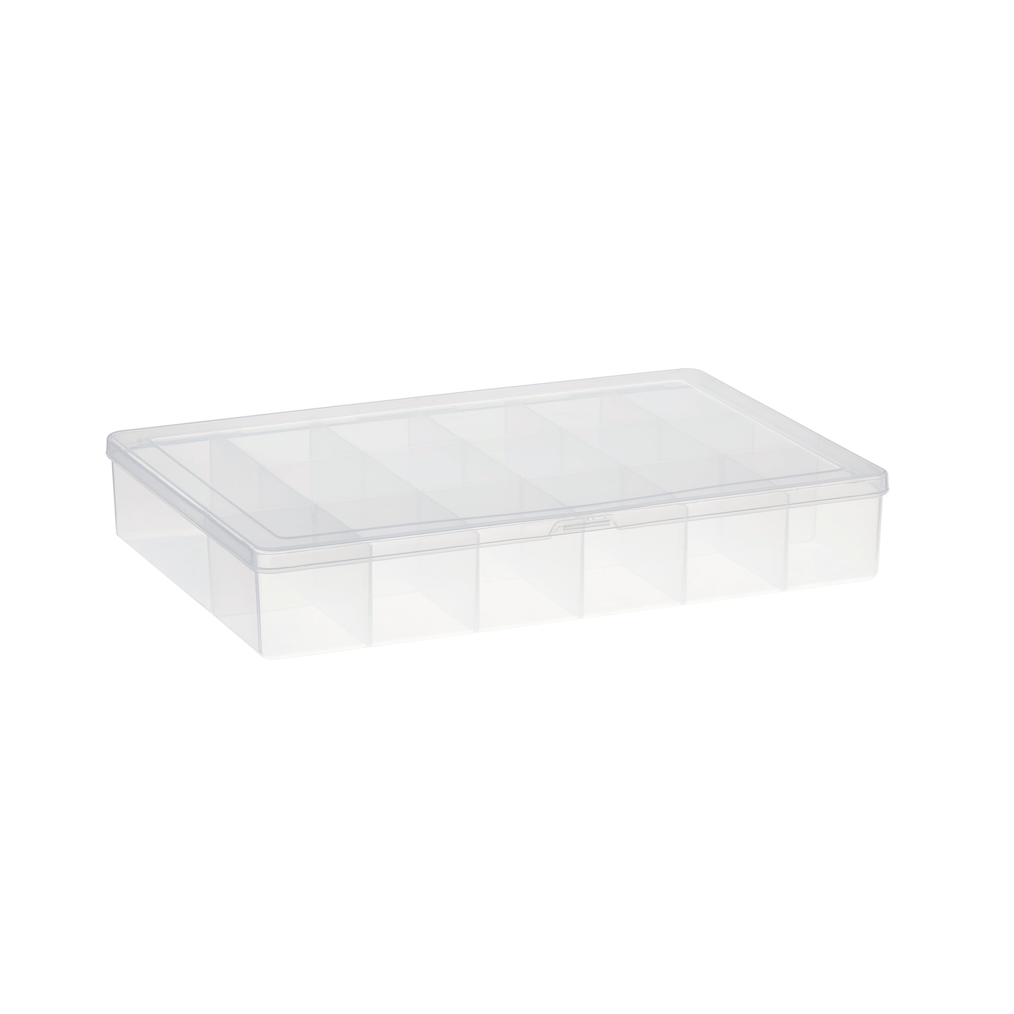 Bead Landing Clear 17 Compartment Bead Organizer by Simply Tidy - Storage Box Organizer for Beads, Nuts, Bolts, and Tacks - Bulk 12 Pack